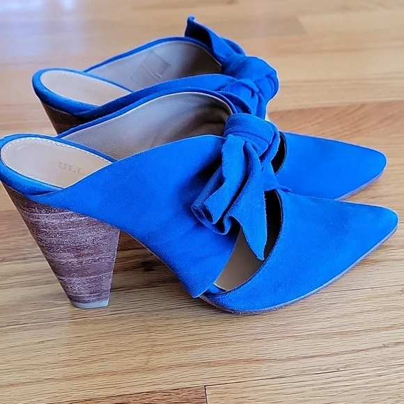 Ulla Johnson Royal Blue Heels with Bow Accent - Picture 3 of 16
